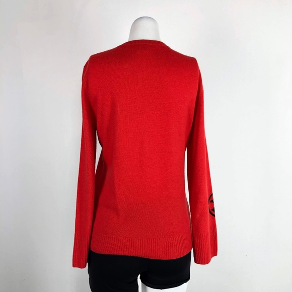 J.Crew Map of France Wool Cashmere Cardigan Red - Picture 6 of 8
